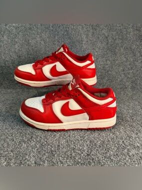 Nike Dunk Low Red White Little Kids 13C Chicago Style